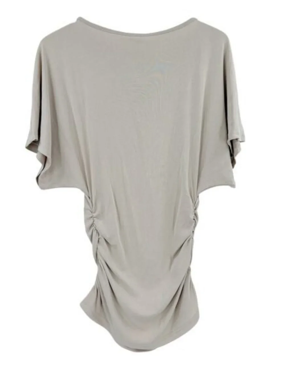 NWT OGL Sandwashed Effortless Boatneck Batwing Sleeve Side Ruched Large